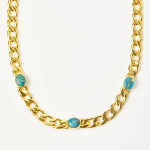 Carrie Copper Turquoise Curb Chain