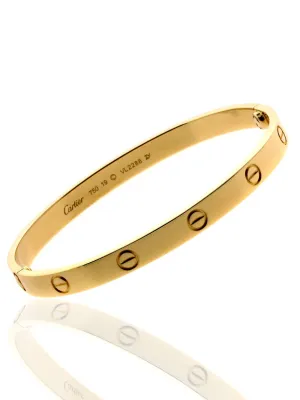 Cartier Love Bangle Bracelet in 18k Yellow Gold Sz 19