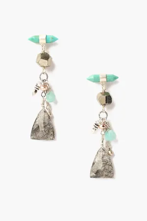 Chan Luu Turquoise Mix Stone Drop Earrings