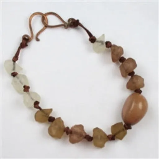 Chunky Tagua Nut Necklace with Big Light Brown Nugget  Beads.