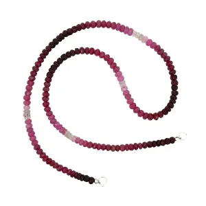 Claspless Medium Ombre Pink Sapphire Strand