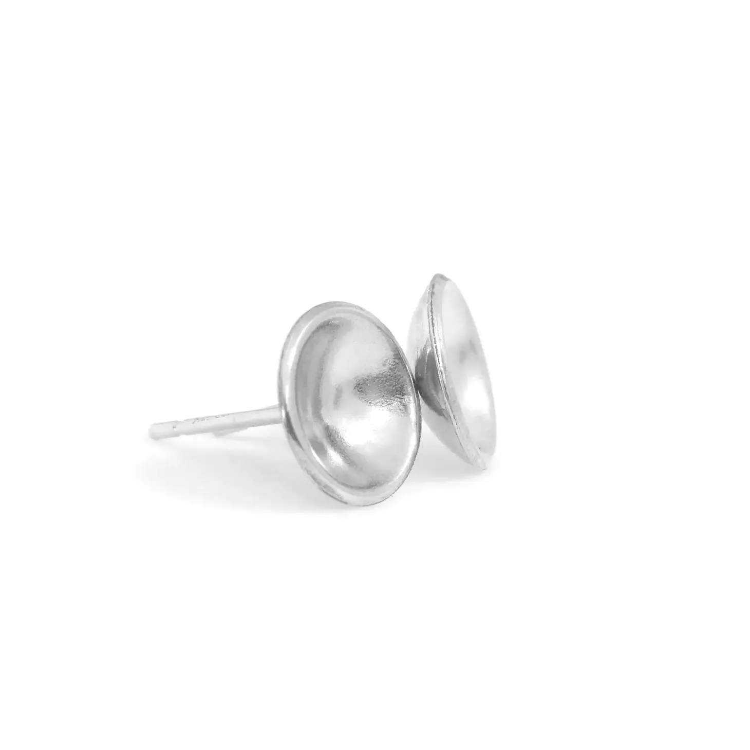 Concave Disc Stud Earrings