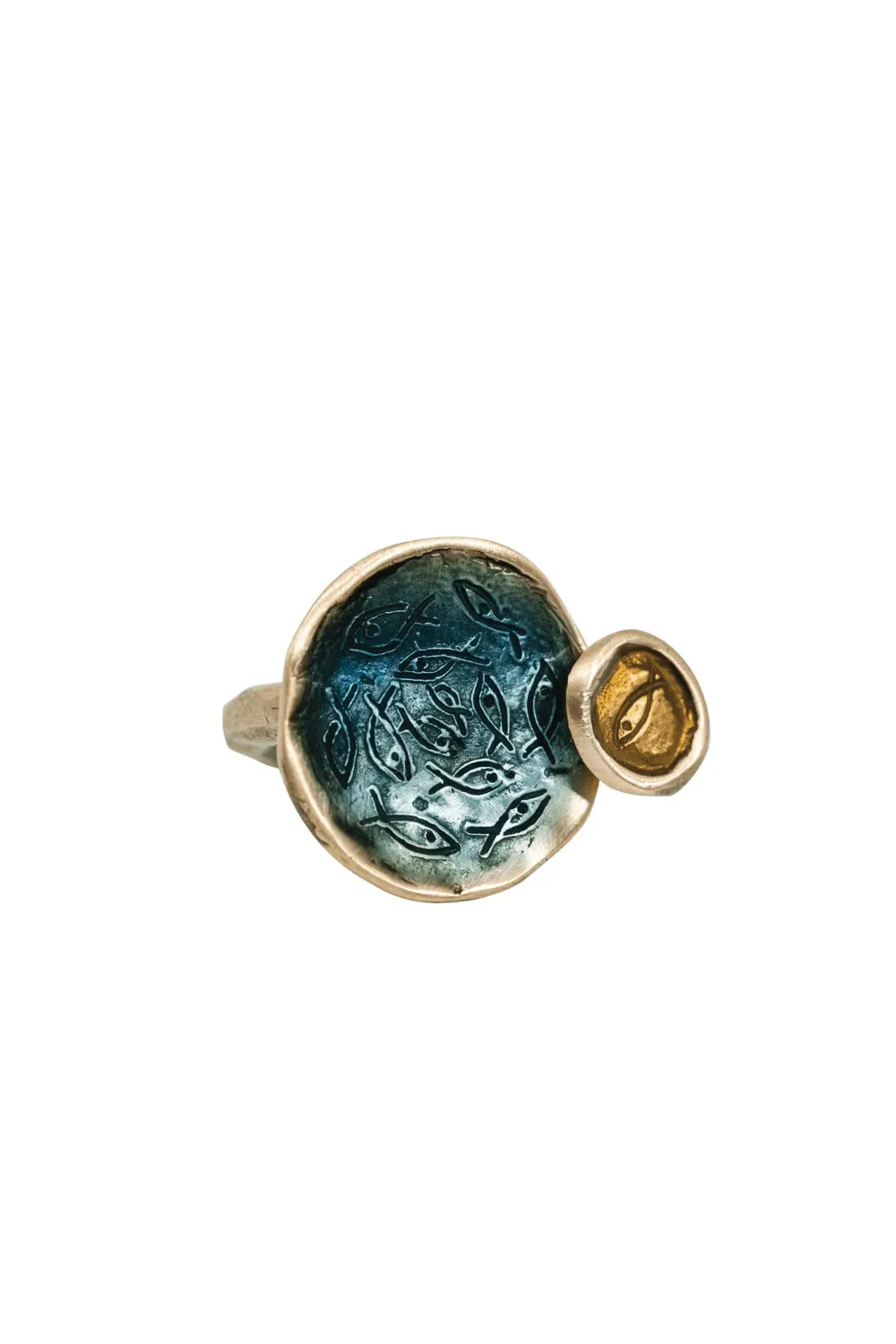 Costiera Ring in Aqua & Mustard