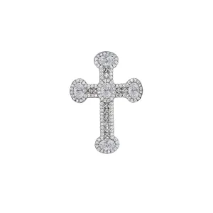 CROSS PENDANT - SILVER, CRYSTALS AND ZIRCONIA