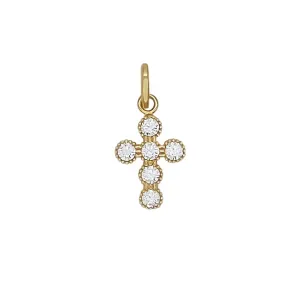 CROSS PENDANT - VERMEIL SILVER AND ZIRCONIA