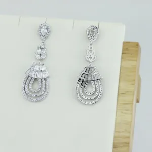 Cubic Zircon CZ Copper Wedding Dangle Wedding Earring  CE10496