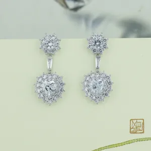 Cubic Zircon CZ Copper Wedding Dangle Wedding Earring  CE10629