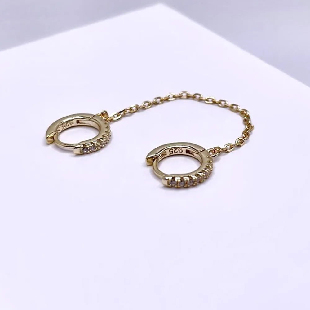 Cuff Connecting Chain Earrings