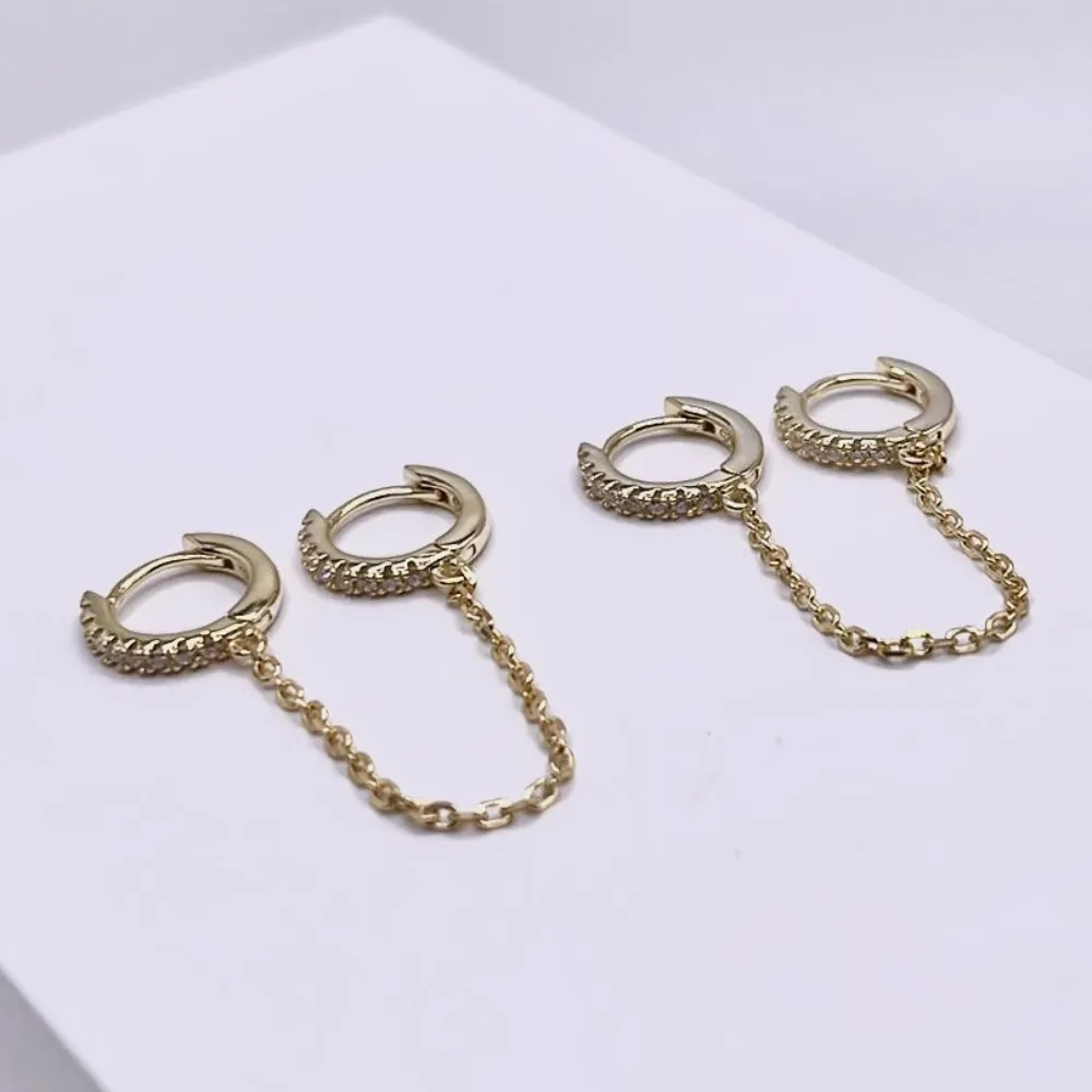 Cuff Connecting Chain Earrings