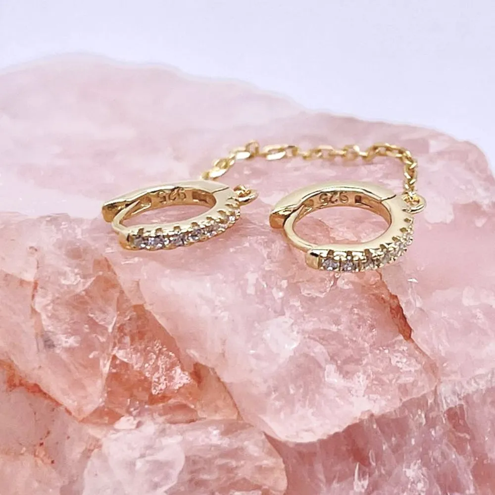 Cuff Connecting Chain Earrings