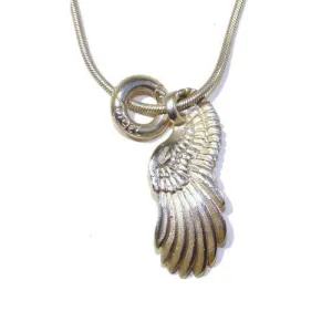 Curvey Angel Wing & Small Halo Pendant