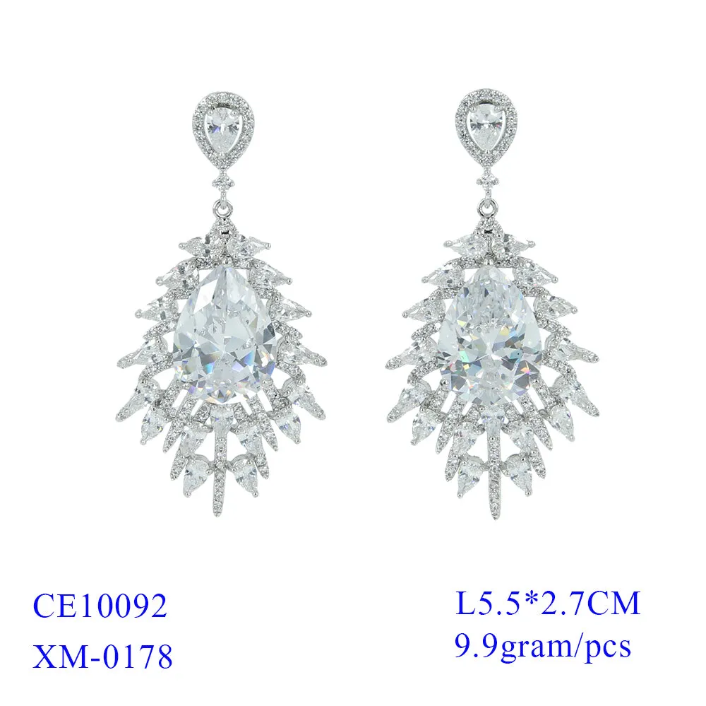 CZ Cubic Zirconia Drop Dangle Bridal Wedding Earring CE10092