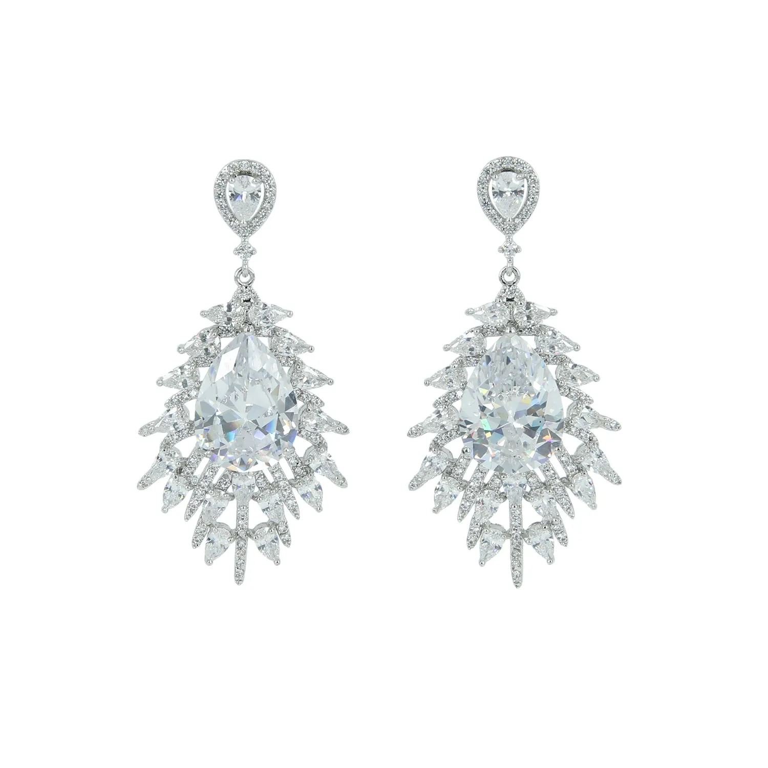 CZ Cubic Zirconia Drop Dangle Bridal Wedding Earring CE10092