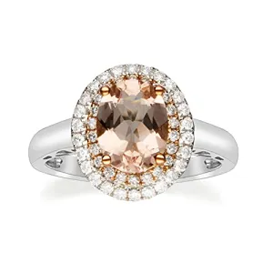 Daisy 14K Two Tone Gold Oval-Cut Madagascar Morganite Ring