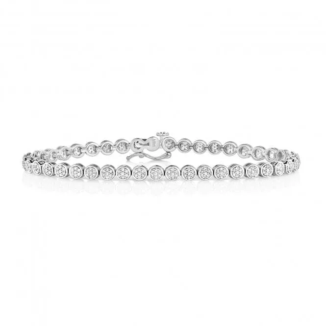 Diamond Jewellery 9ct White Gold Diamond Tennis Bracelet BD022W