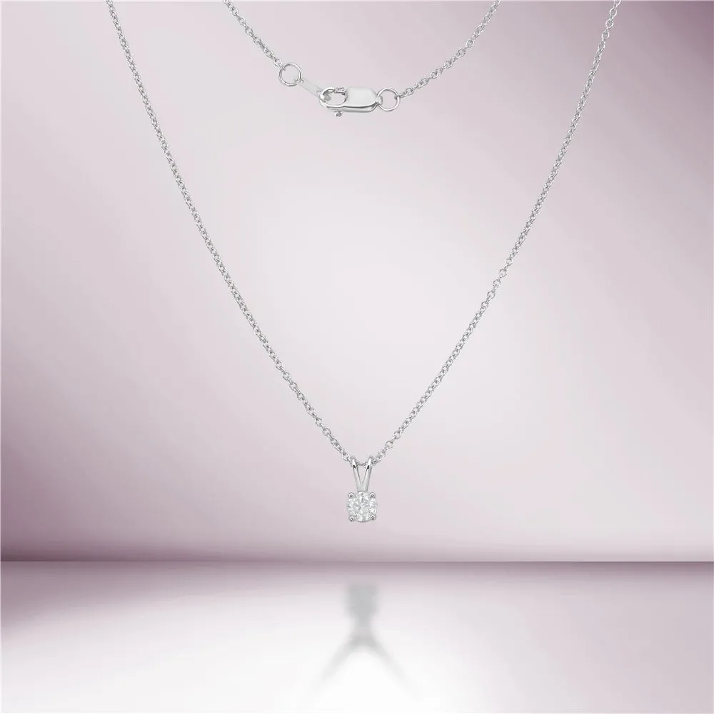 Diamond Solitaire Pendant Necklace (0.05-0.20 ct.) in 14K Gold