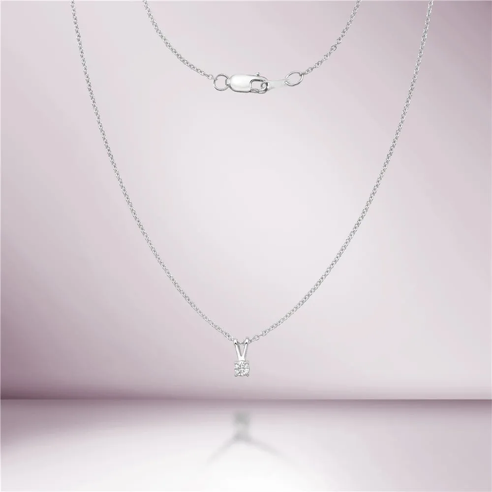 Diamond Solitaire Pendant Necklace (0.05-0.20 ct.) in 14K Gold