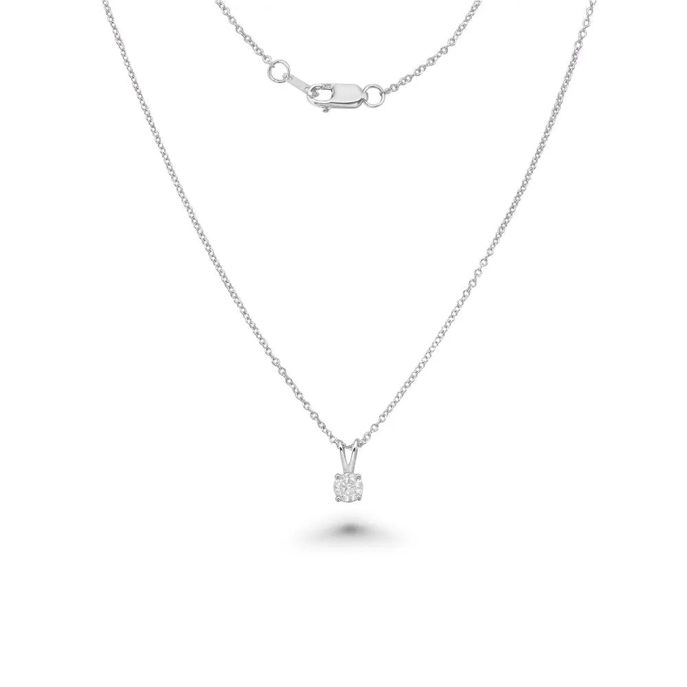 Diamond Solitaire Pendant Necklace (0.05-0.20 ct.) in 14K Gold