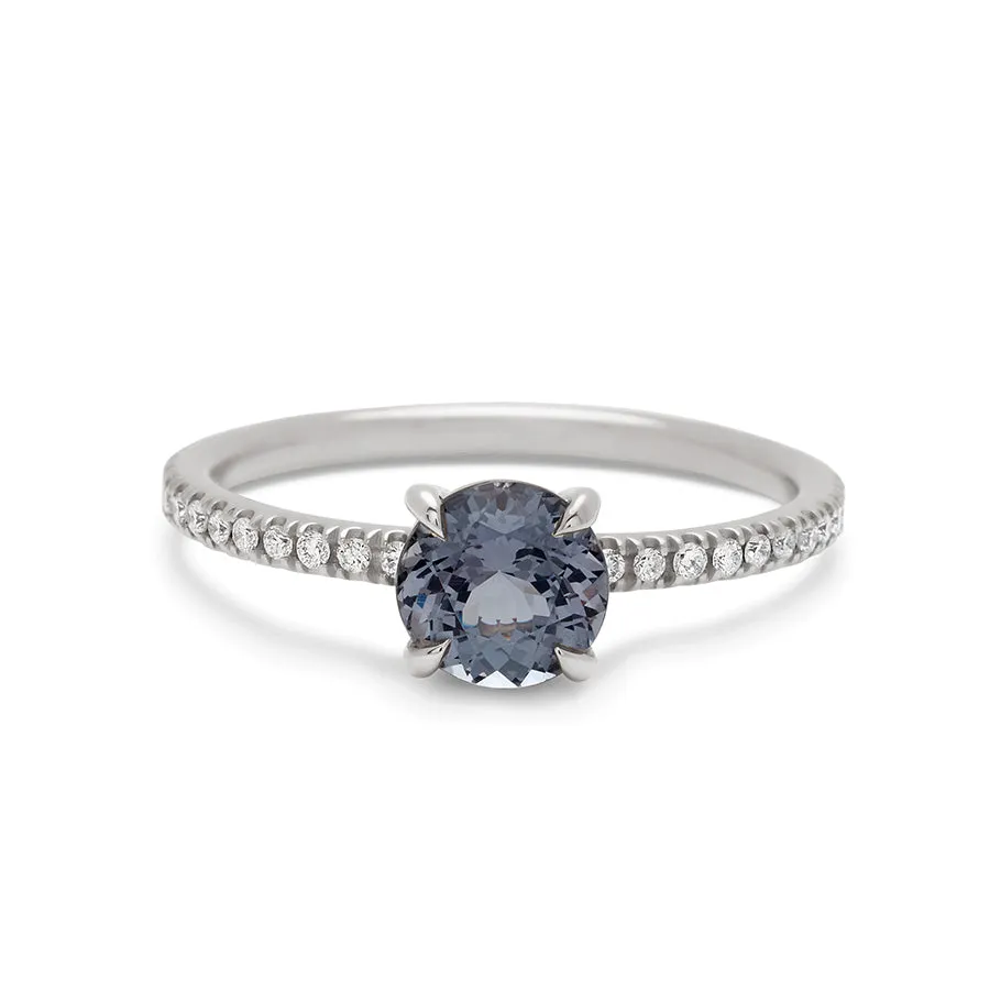 Eleonore Delicate Pave Ring - 14k Gold & Grey Spinel (0.75ct)