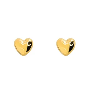 Empire Cove 14K Gold Sterling Silver Dipped Jewelry Heart Shaped Stud Earrings Minimalist