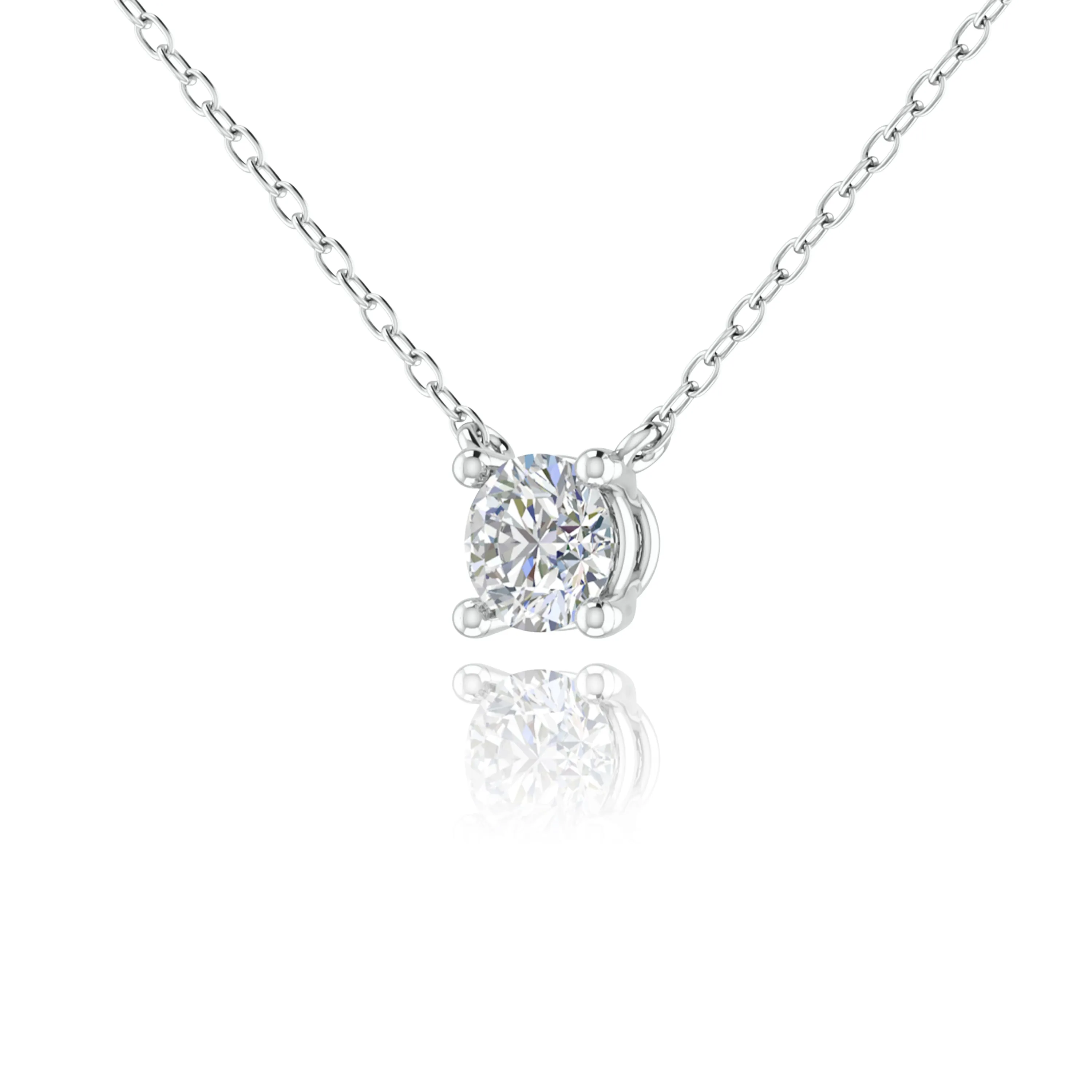 Four Prong Brilliant cut Diamonds Solitaire Pendent