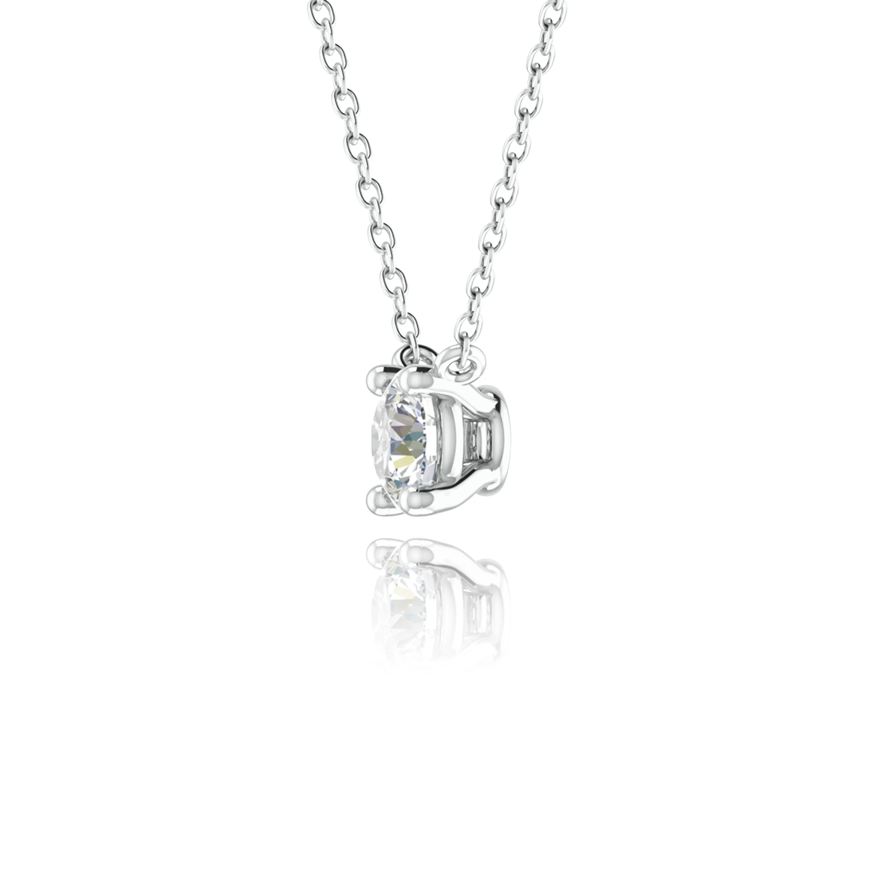 Four Prong Brilliant cut Diamonds Solitaire Pendent