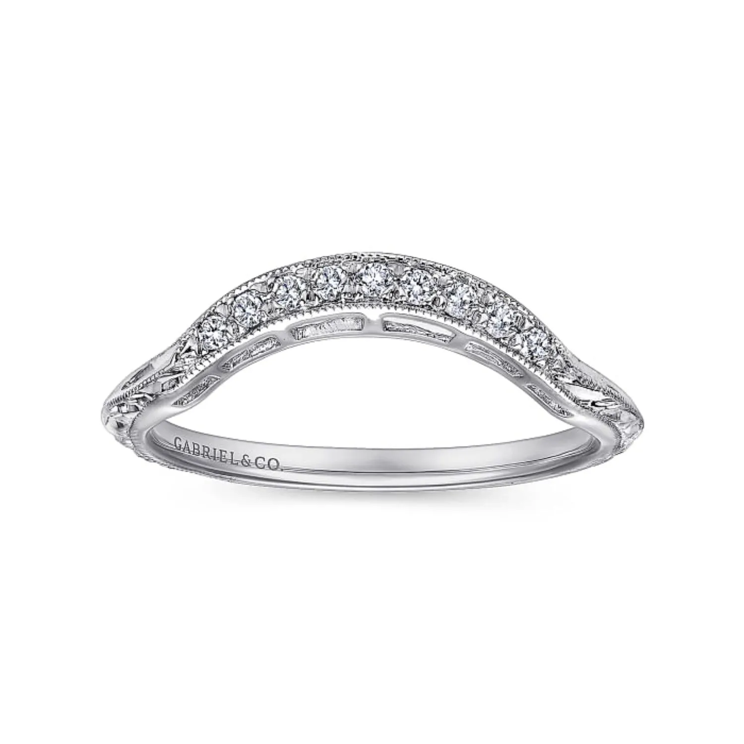 Gabriel & Co. "Margarita" Vintage Diamond Wedding Band