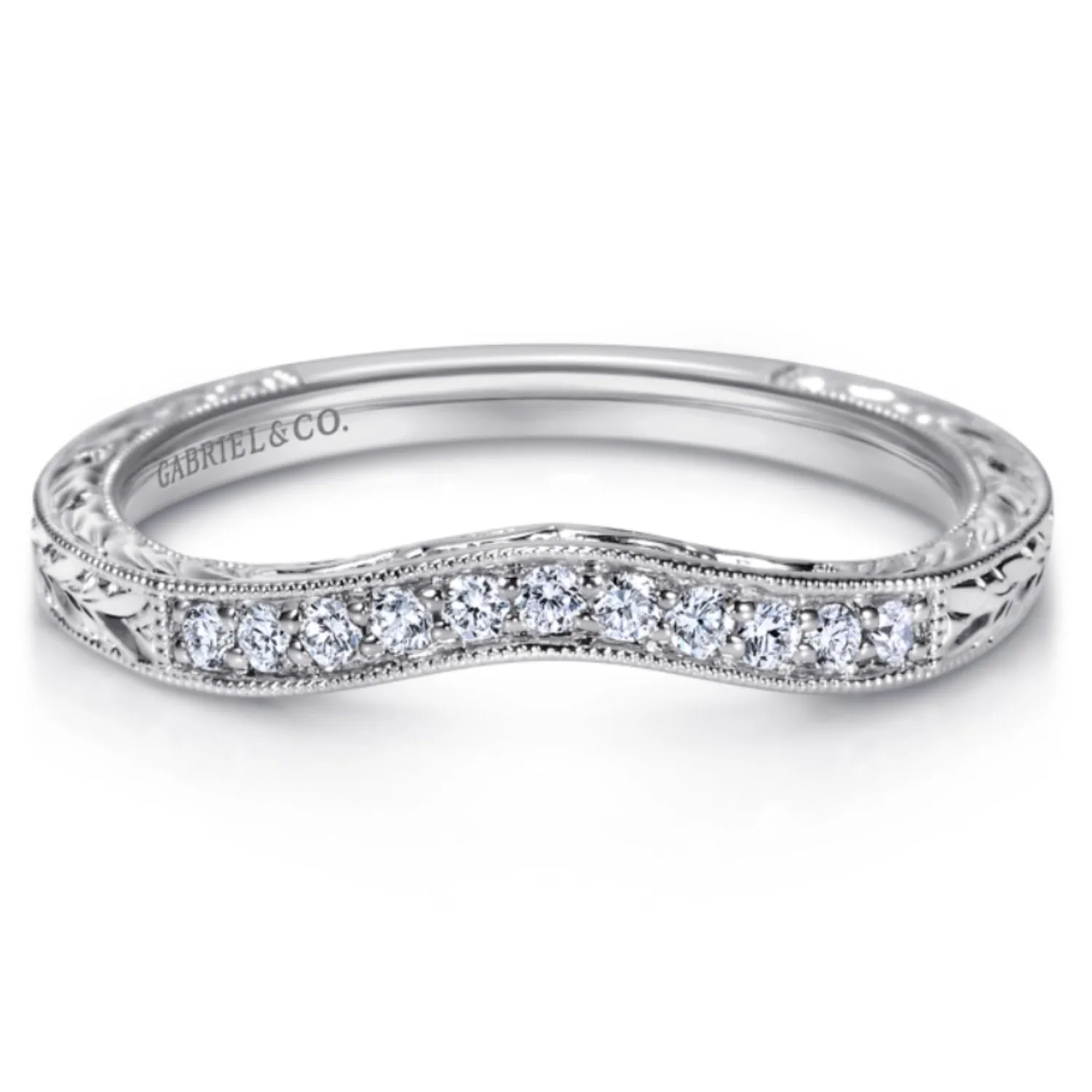 Gabriel & Co. "Tallulah" Milgrain Diamond Wedding Band