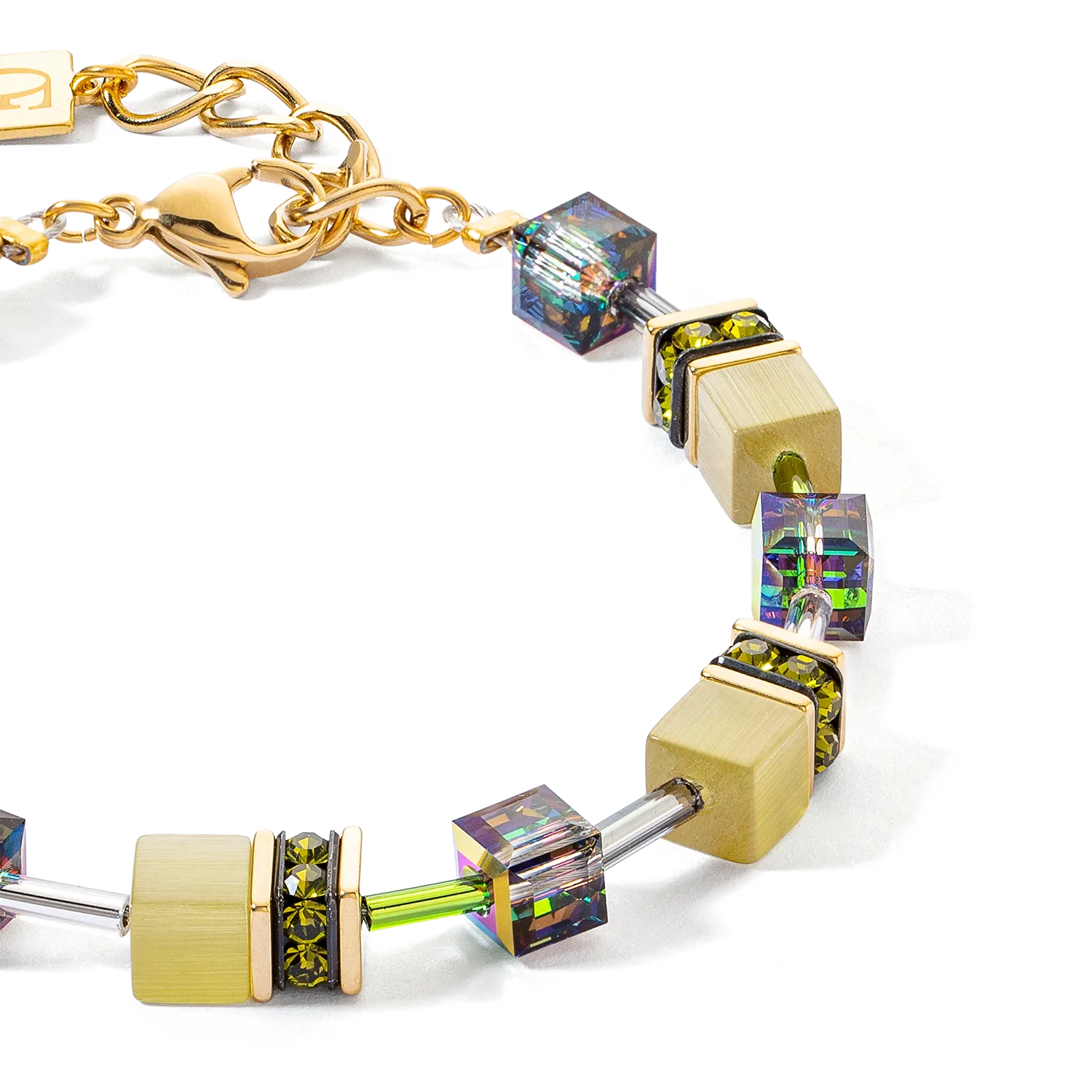 GeoCUBE® Iconic Mono Gold bracelet olive