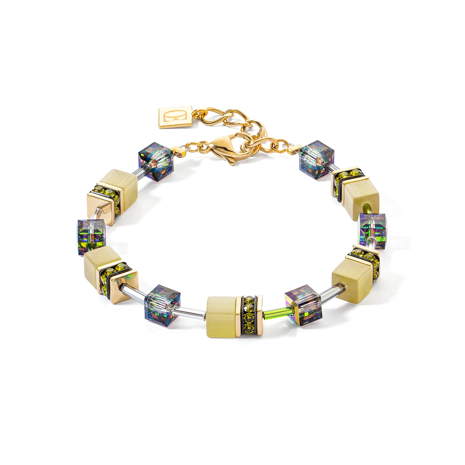 GeoCUBE® Iconic Mono Gold bracelet olive