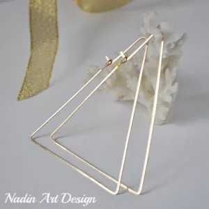 Geometric Hoop Earrings - Triangle Hoops