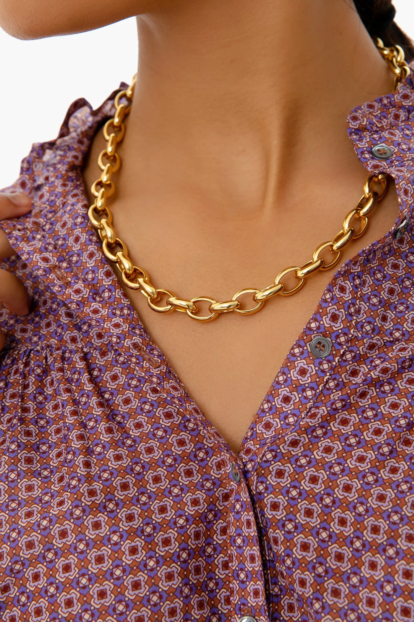 Gold Chunky Chain Link Necklace