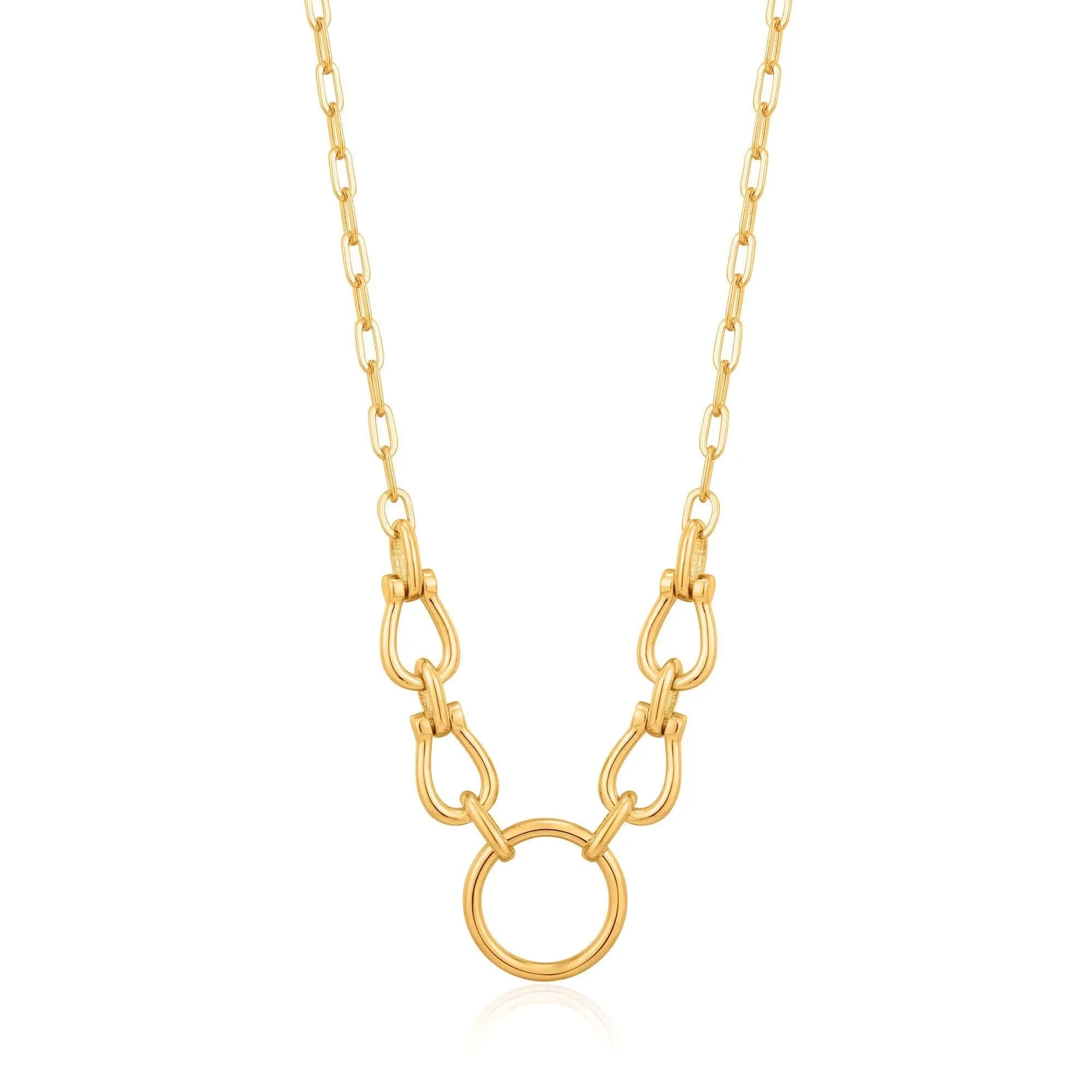 Gold Horseshoe Link Necklace