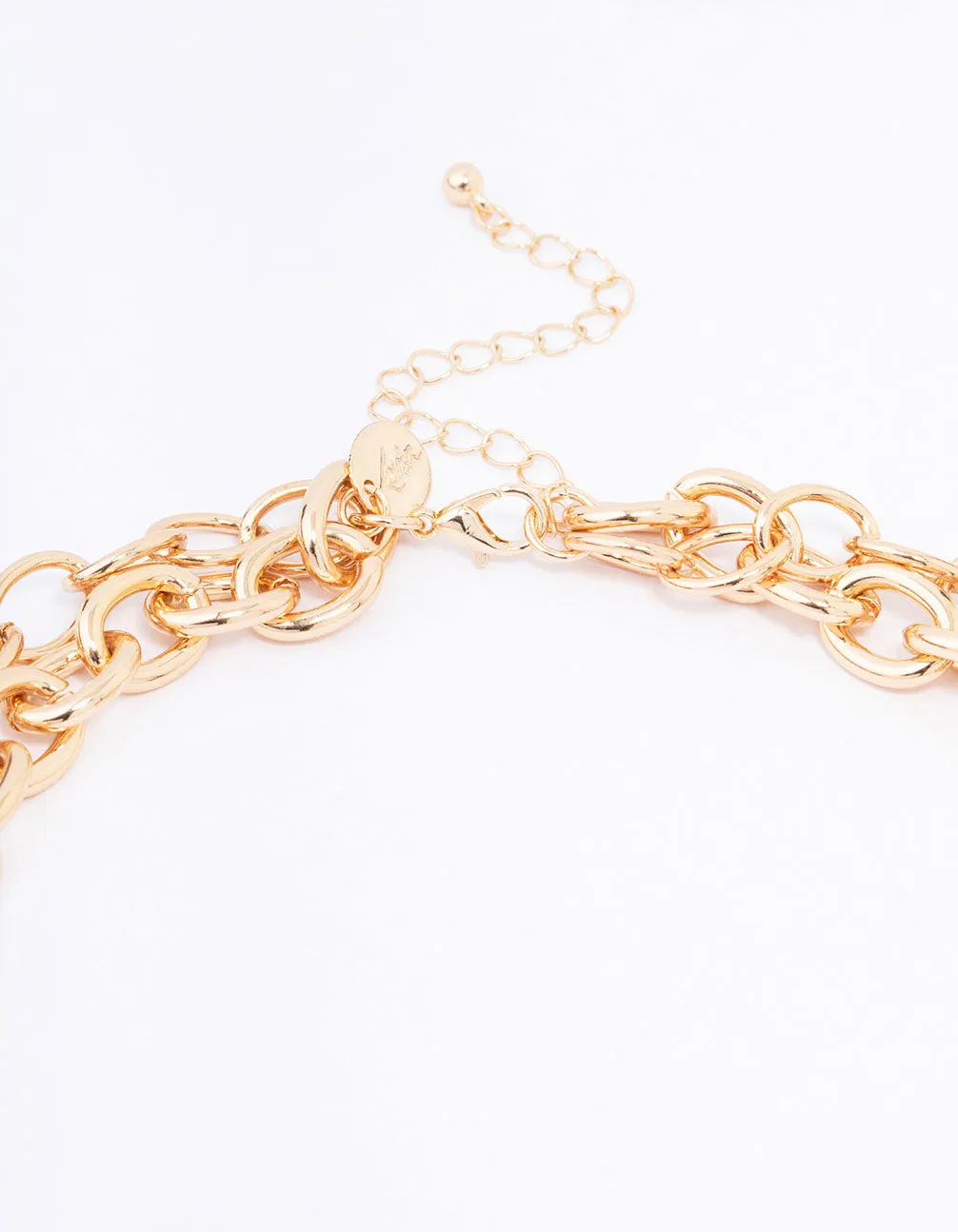 Gold Layered Diamante Cross Chain Necklace