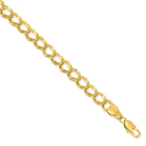 Gold Plated 6.5MM Double Link Charm Bracelet