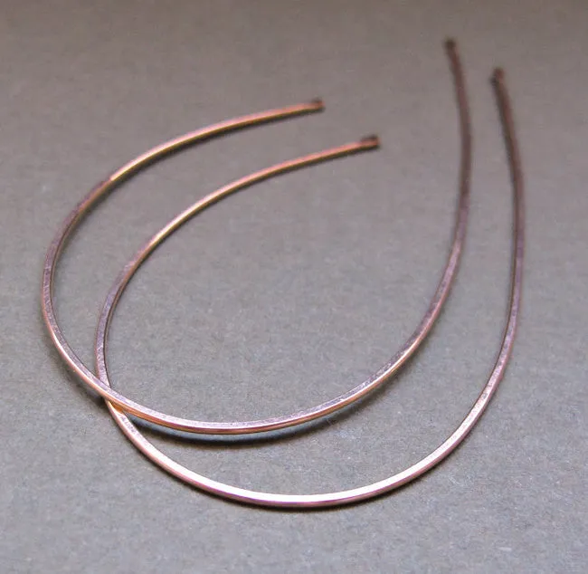 Gold Wishbone Earrings - Open Hoop Earrings