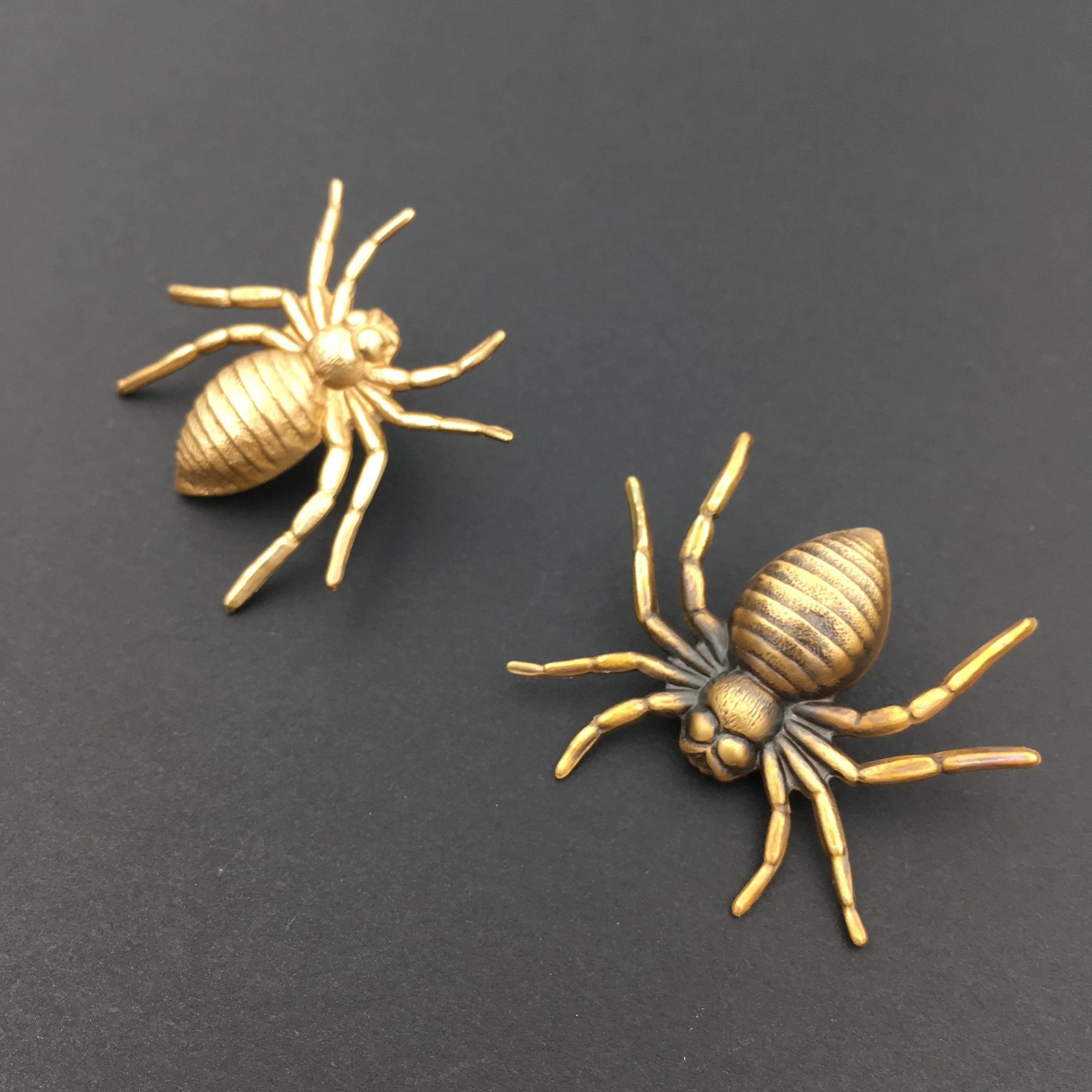 Golden Brass Spider Pin or Brooch