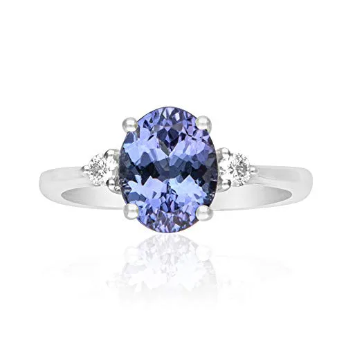 Hallie 14K White Gold Oval-Cut Tanzanian Tanzanite Ring