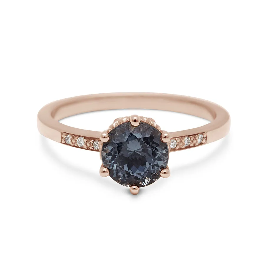 Hazeline Solitaire Ring - 14k Gold & Grey Spinel (1.00ct)