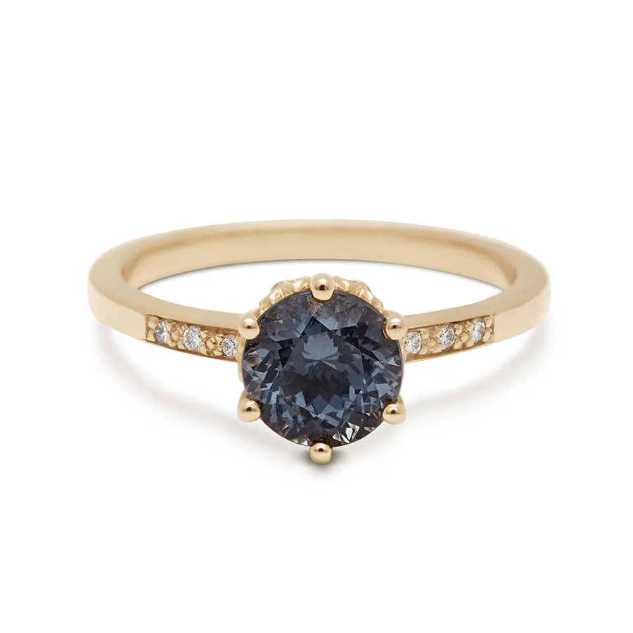 Hazeline Solitaire Ring - 14k Gold & Grey Spinel (1.00ct)