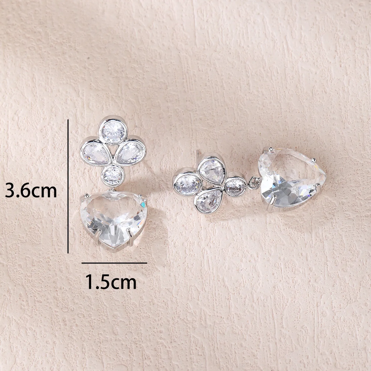 Heart Cubic Zirconia Dangle Earring for Wedding Accessories Jewelry CE11957