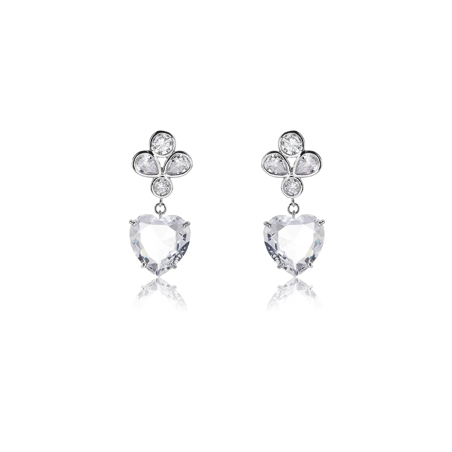 Heart Cubic Zirconia Dangle Earring for Wedding Accessories Jewelry CE11957