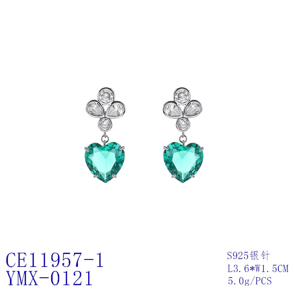 Heart Cubic Zirconia Dangle Earring for Wedding Accessories Jewelry CE11957