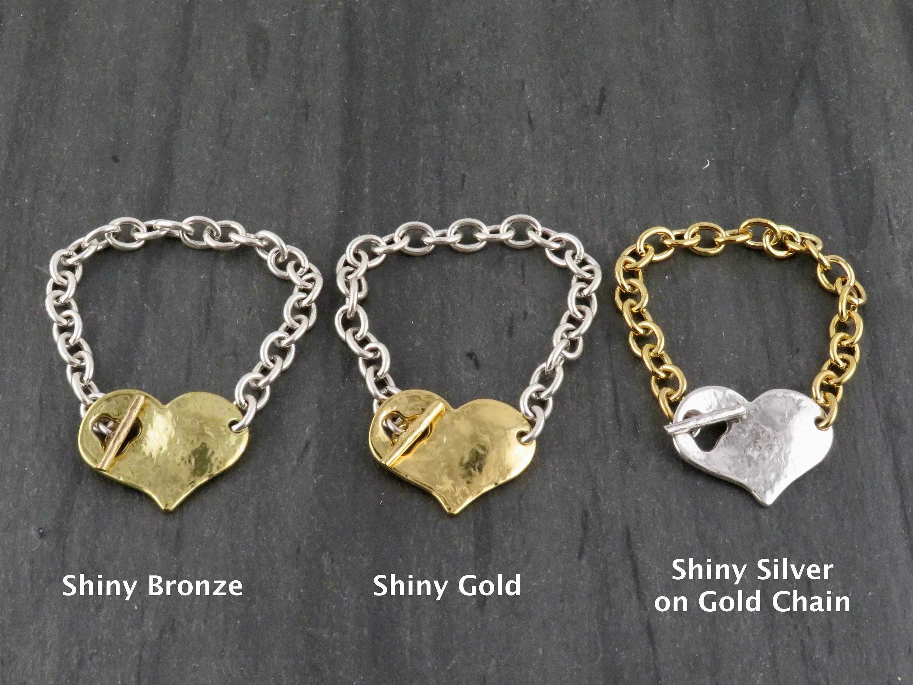 'Heart in Front' Bracelet - Mixed Metals