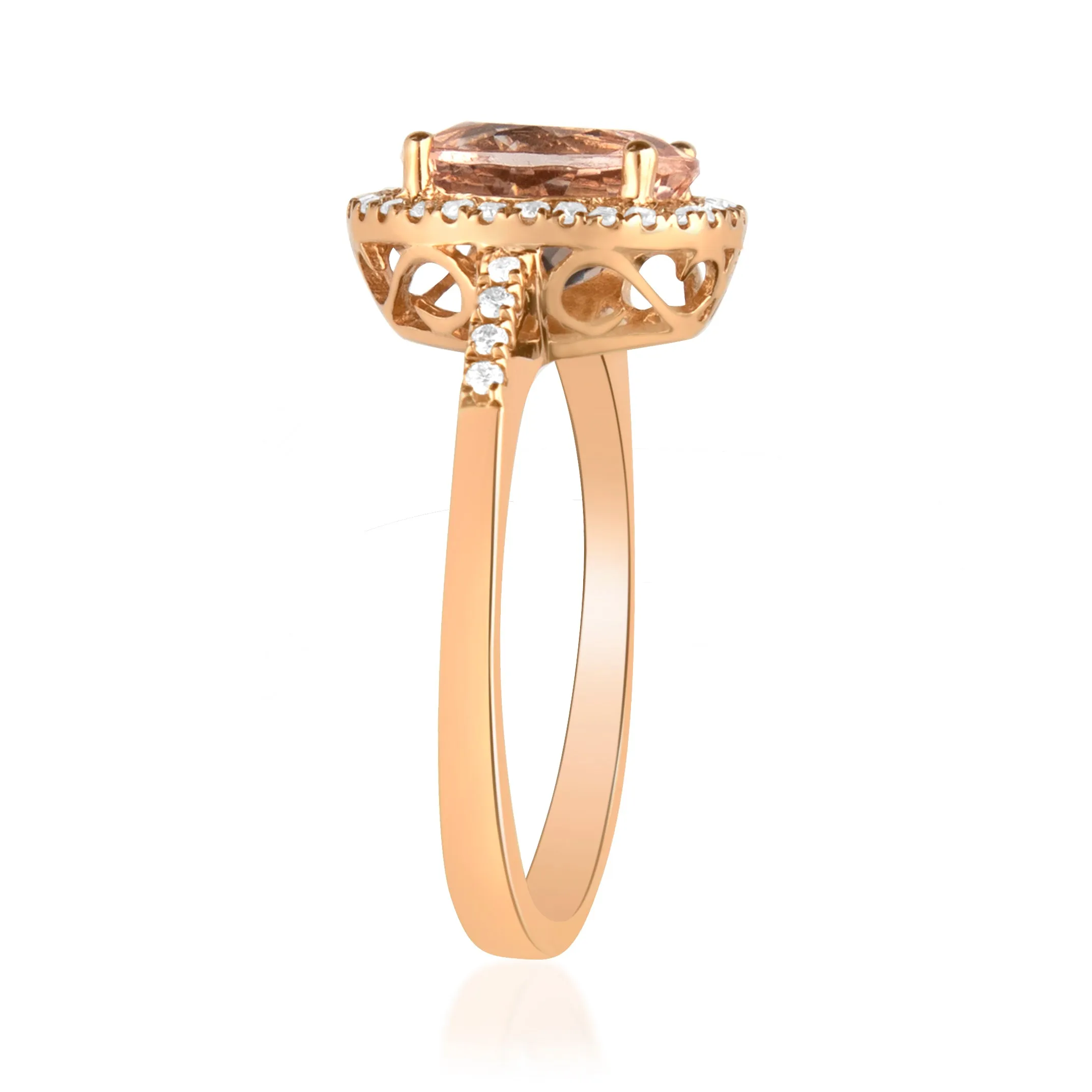 Helena 10K Rose Gold Oval-Cut Madagascar Morganite Ring