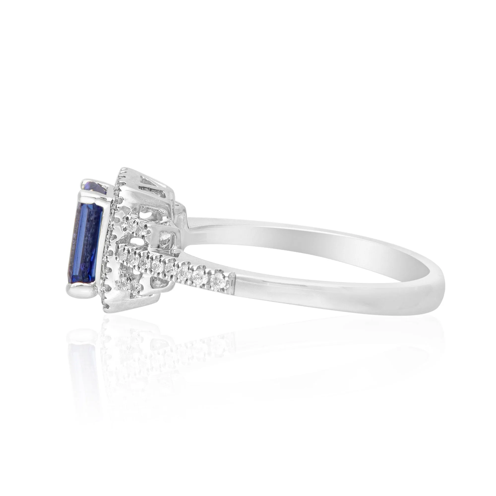 Kennedy 14K White Gold Emerald-Cut Tanzanite Ring