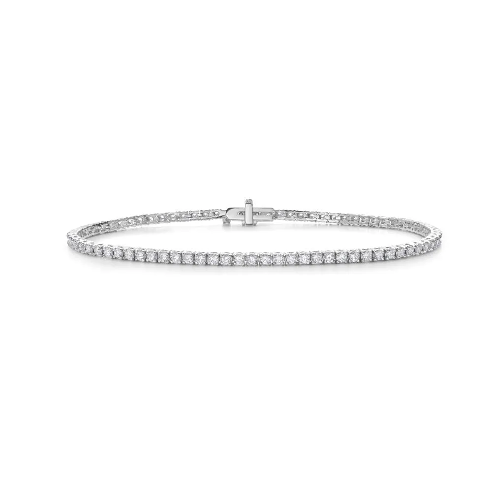 Lab Grown Diamond Tennis Bracelet (3.00 ct.) 2.65mm 4-Prongs Setting in 14K Gold