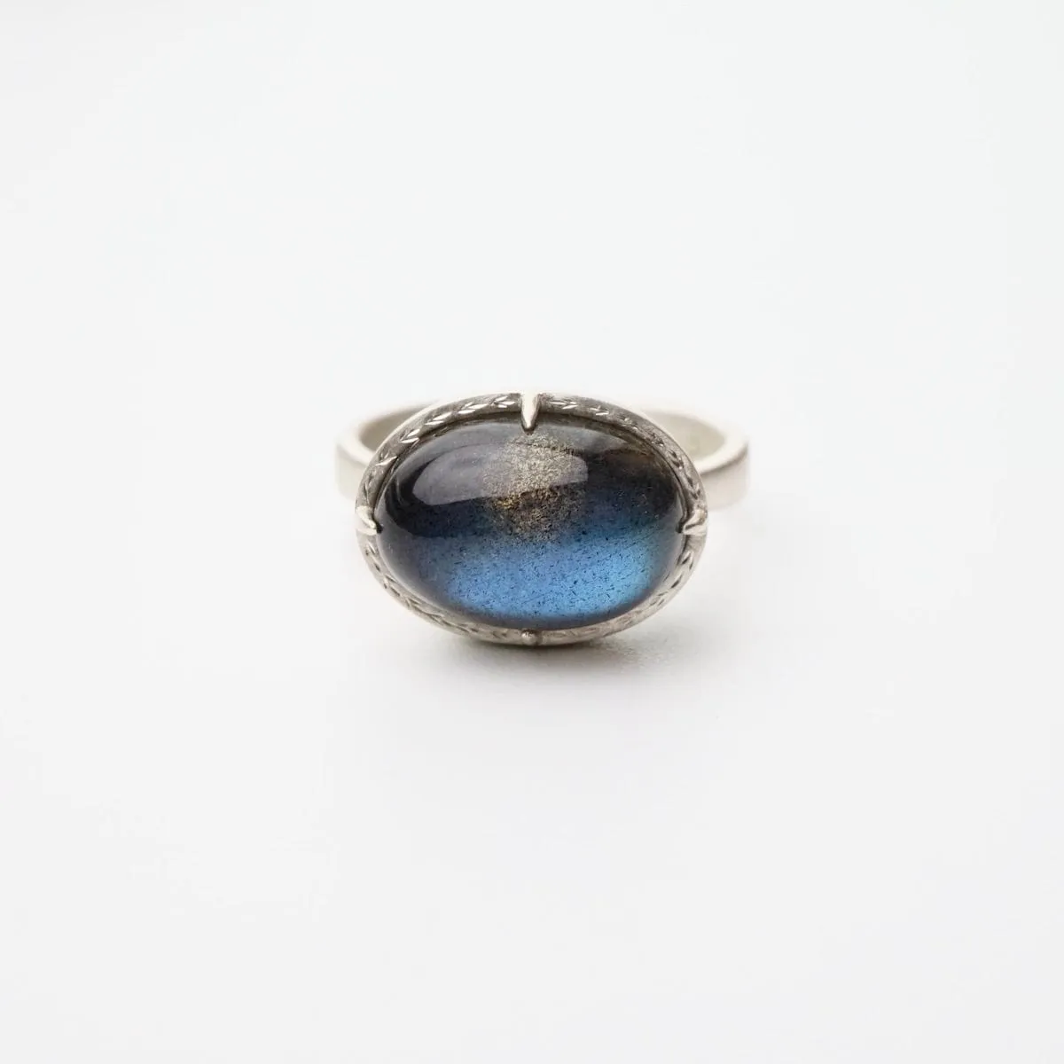 Labradorite Horizontal Prong Ring