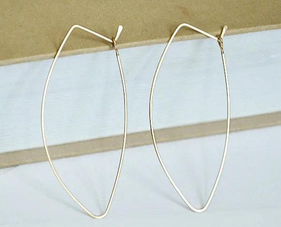 Leaf Hoop Earrings - Gold Petal Hoops