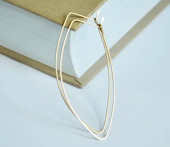 Leaf Hoop Earrings - Gold Petal Hoops